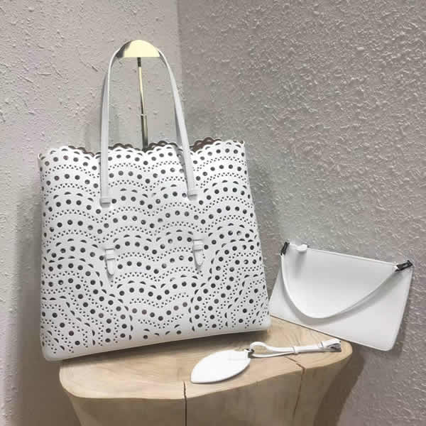 Fake New Alaia White Hollow Bag Tote Bags With 1:1 Quality