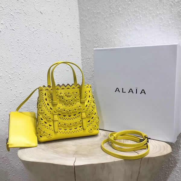 New Discount Alaia Flower Decoration Yellow Tote Crossbody Bag