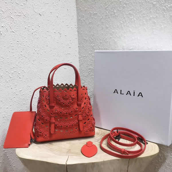 New Discount Alaia Flower Decoration Red Tote Crossbody Bag
