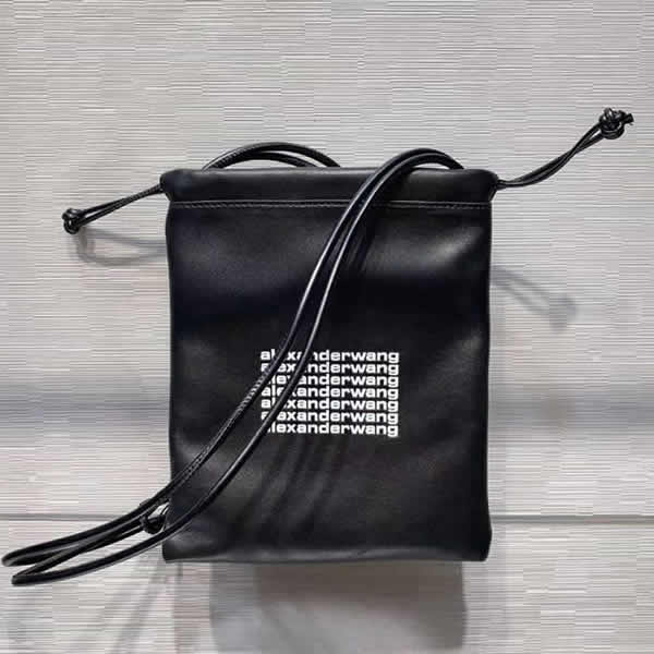 New Fake Alexander Wang Sheepskin Black Crossbody Bag Shoulder Bag