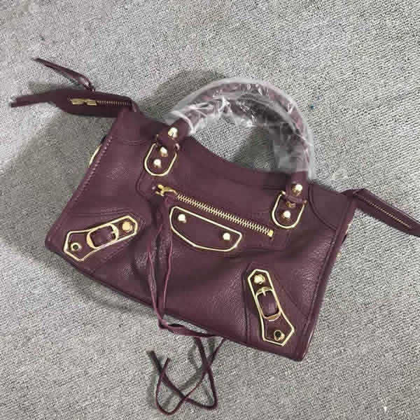 Replica Balenciaga Mini City Red Wine Motorcycle Bag Messenger Bag