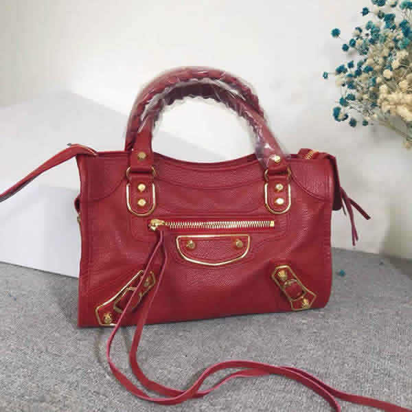 Fake Balenciaga Locomotive Bag Goatskin Slung Red Shoulder Bag