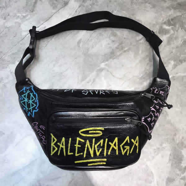 Fake Cheap New Balenciaga Black Letter Cross Body Bag Chest Bag