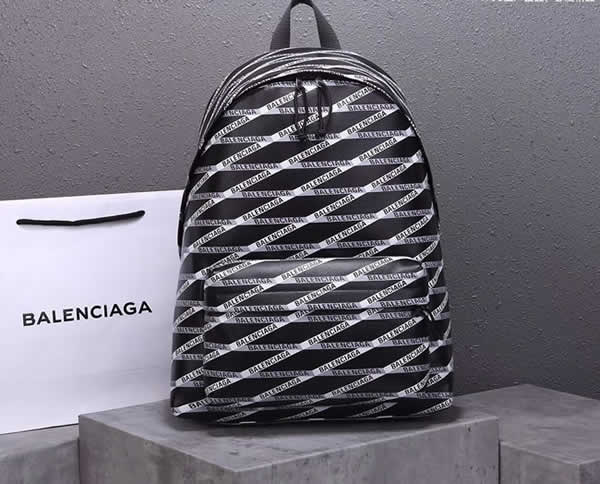 Replica Fashion Balenciaga Cowhide Stripe Printed Backpack 6N1060