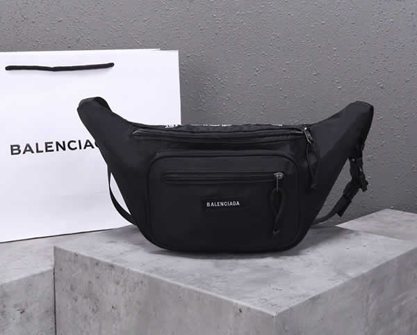 Replica Discount Balenciaga Hot Sale Black Cloth Chest Bag Waist Bag