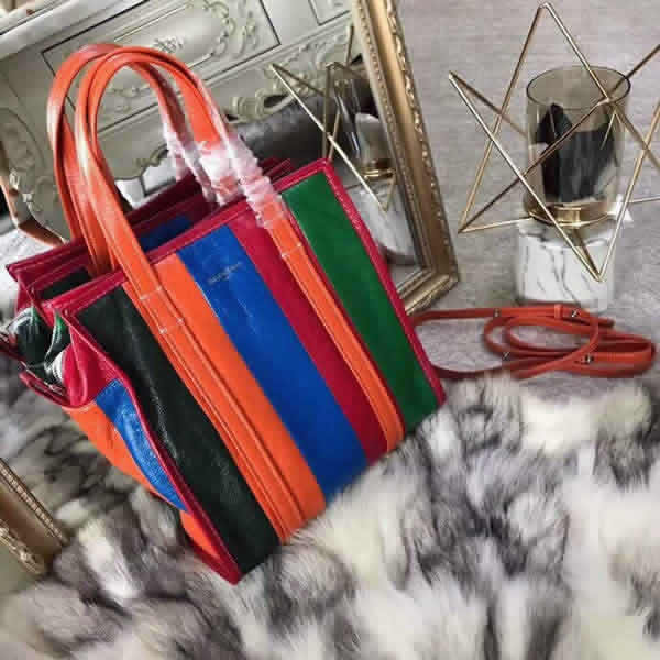 Fake Cheap Balenciaga Bazar Bigger Orange & Green Shopping Bag Hot Sale