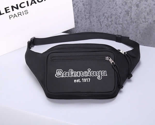 Replica Discount Balenciaga New Black Cloth Chest Bag Waist Bag