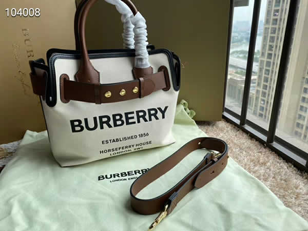 Replica New Burberry The Belt Horseferry Trench Off-White Purse Handbags