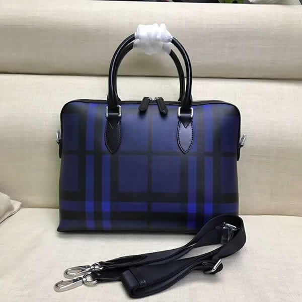 Fake Burberry Men's Shell Briefcase Shoulder Blue Messenger Bag