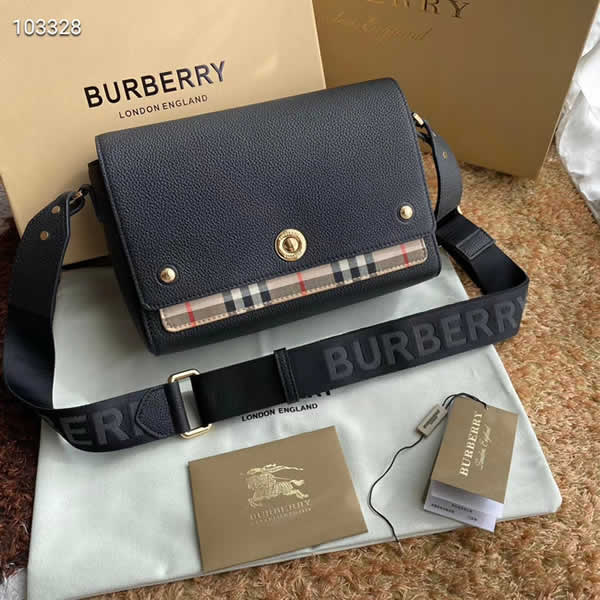 Replica New Burberry Leather High Quality Black Crossbody Flap Bag