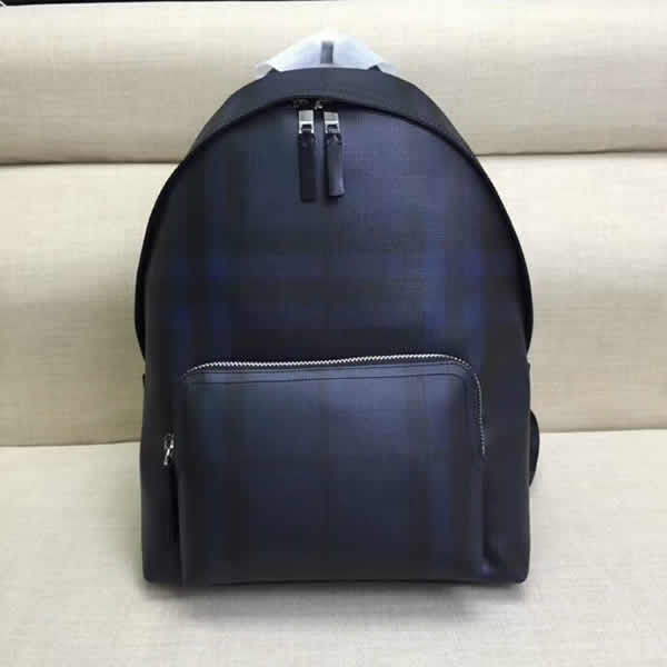 Fake Discount Burberry Classic Navy Blue Plaid Backpack Hot Sale