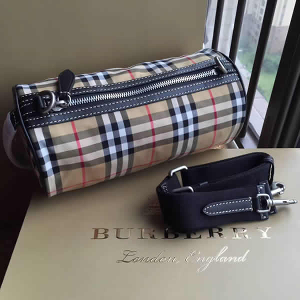 Burberry Stripe Vintage Cylindrical Barrell Crossbody Bag 0607