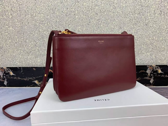 Replica Discount Celine Trio Dark Red Messenger Bags Top Quality 165113