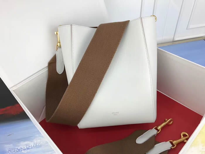 Replica Discount White Celine Sangle Seau Handbags Hot Sale