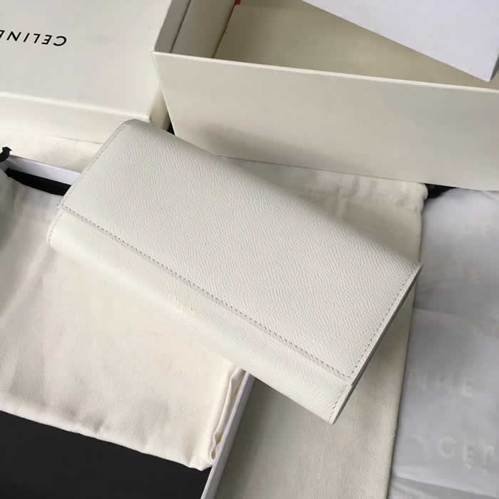 Fake Fashion New White Celine Flip Wallet With 1:2 Quality