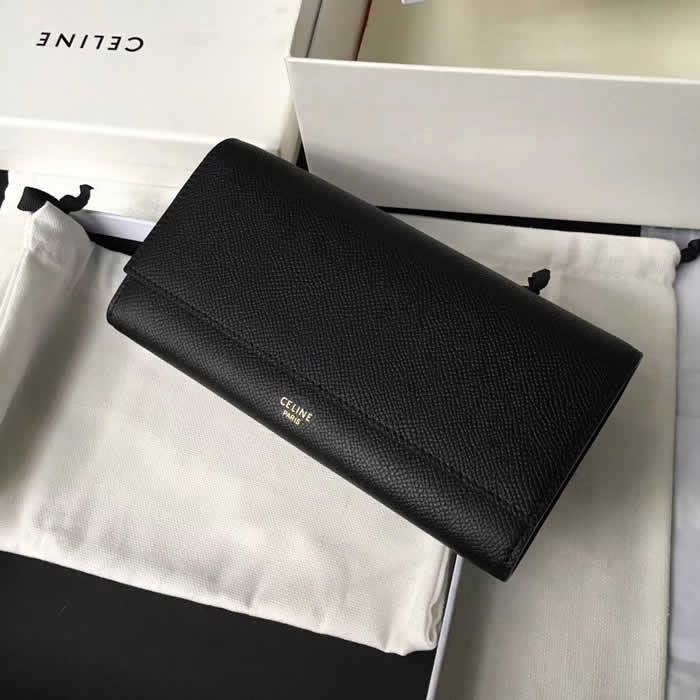 Fake Fashion New Black Celine Flip Wallet With 1:5 Quality