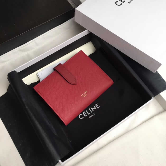 Discount Fake Celine Strap Leather Red Wallet Coin Purse