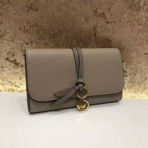 Replica Fashion Chloe Leather Multi-function Apricot Small Crossbody Handbags