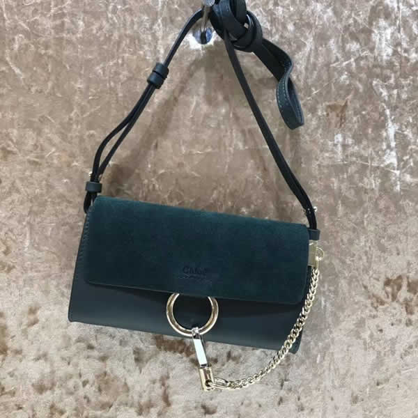 Replica Chloe Faye Mini Blue Buckskin Leather Sheepskin lining Handbags Outlet