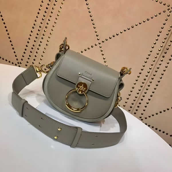 Fake Chloe Tess Saddle Bag Piggy Bag Gray Shoulder Bag 3S153