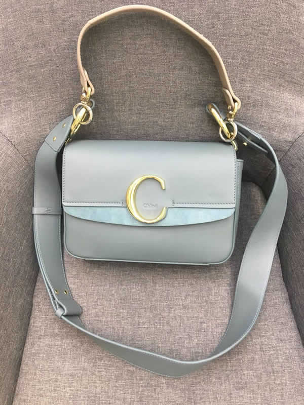 Fake New Cheap Chloe Bag Light Blue Crossbody Bag Shoulder Bag