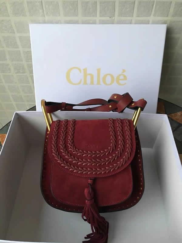 2019 New Chloe Hudson Handbag Red Shoulder Messenger Bag