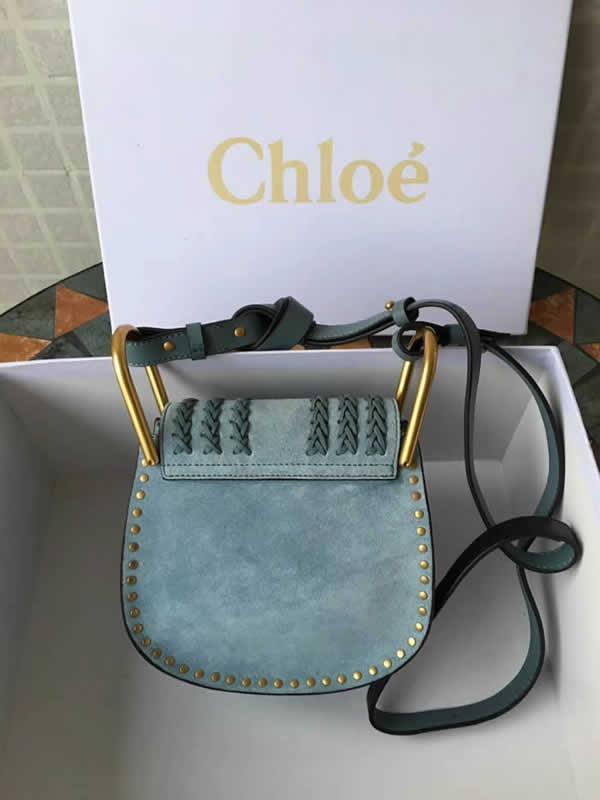 2019 New Chloe Hudson Handbag Blue Shoulder Messenger Bag