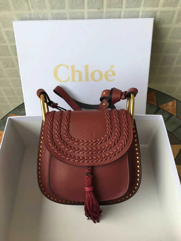 2019 New Chloe Hudson Handbag Red Shoulder Messenger Bag