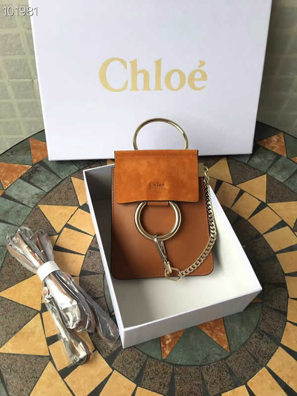 2019 New Chloe Faye Brown Series Mini Mobile Phone Bag