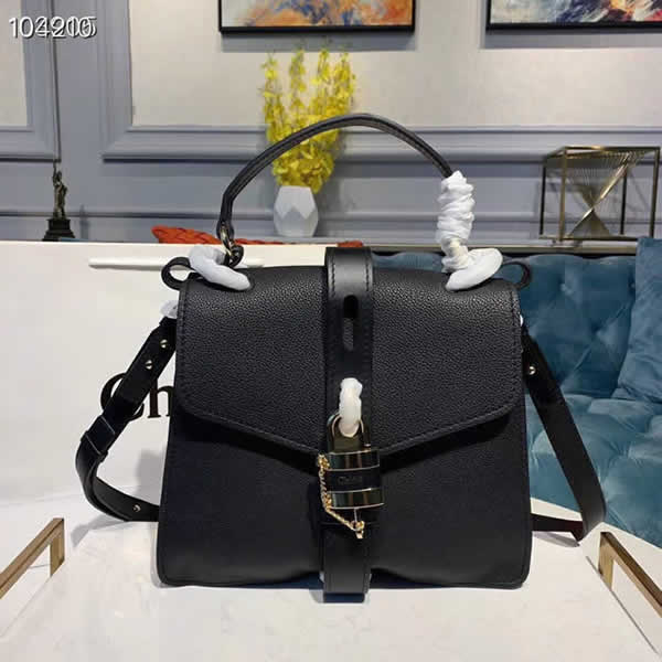 Designer Fake Cheap New Chloe Aby Black Tote Shoulder Bag