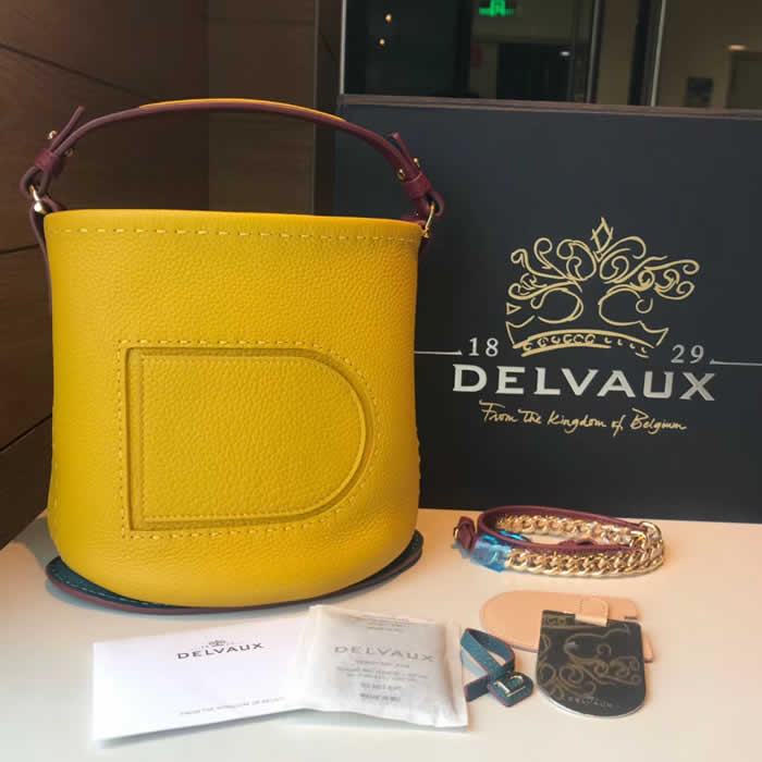 Fashion Replica New Casual Delvaux Yellow Handbags Bucket Bag 1:4 Quality