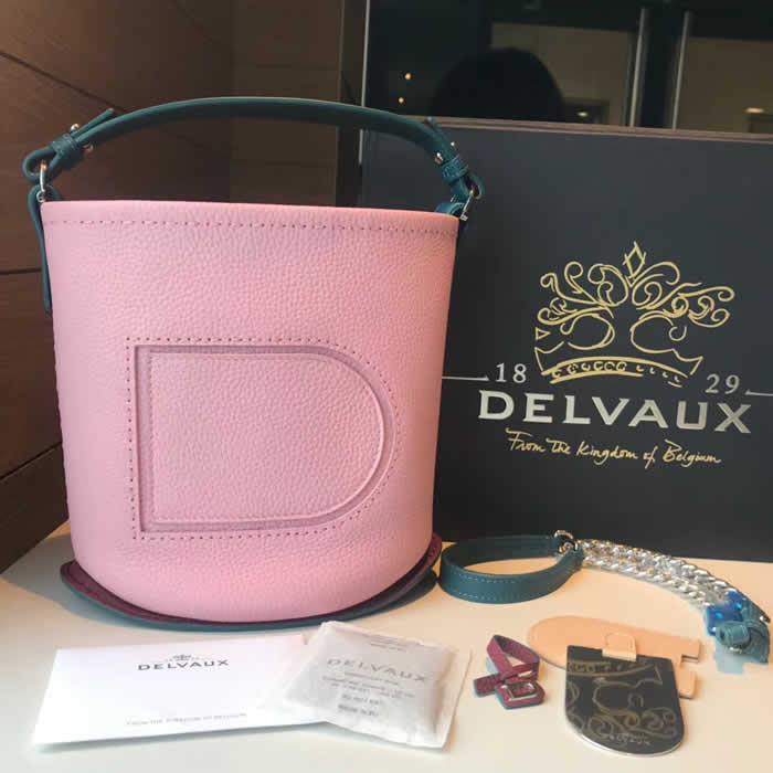 Fashion Replica New Casual Delvaux Pink Handbags Bucket Bag 1:5 Quality