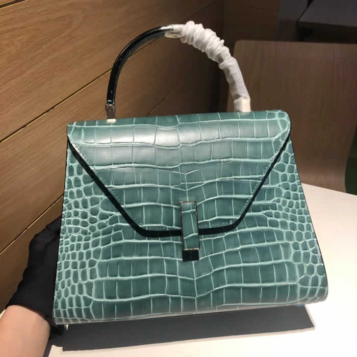 Fake Delvaux New Green Crocodile Crossbody Bag With Top Quality