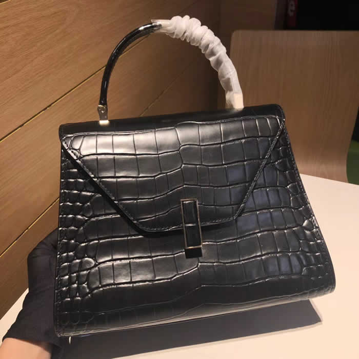 Fake Delvaux New Black Crocodile Crossbody Bag With Top Quality