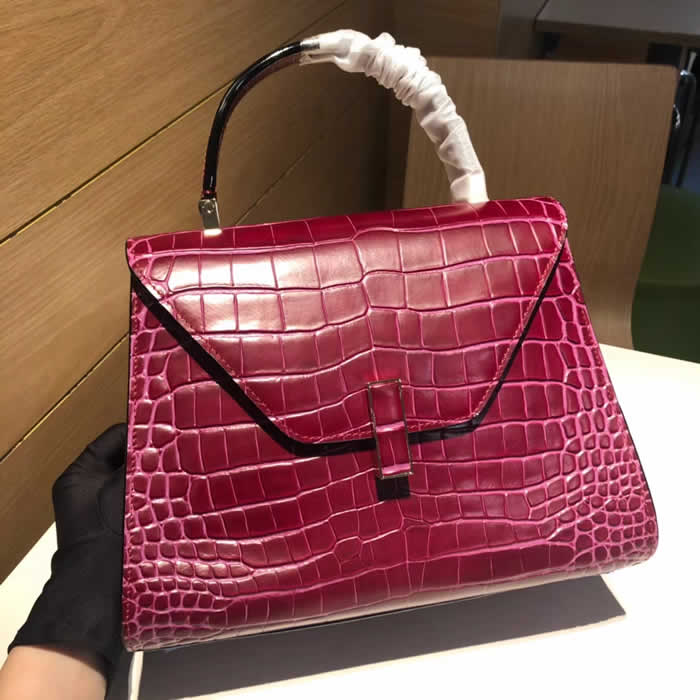 Fake Delvaux New Red Crocodile Crossbody Bag With Top Quality