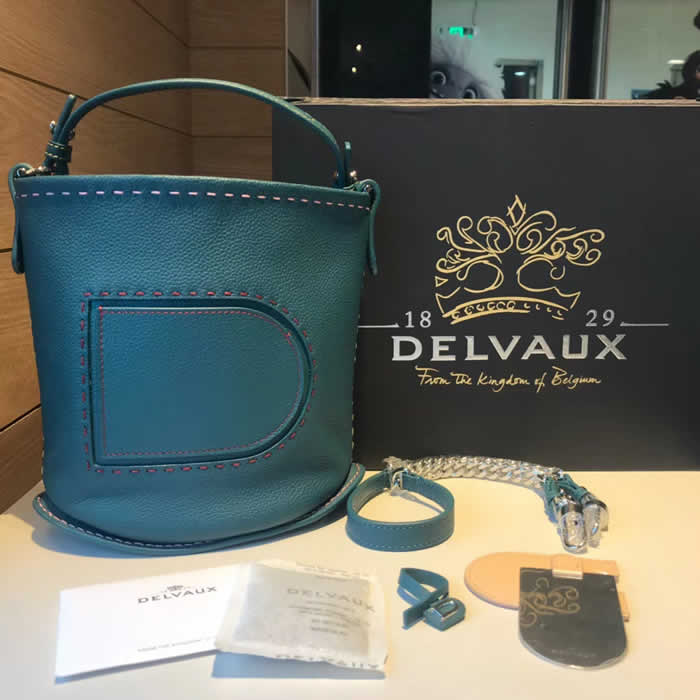 Fashion Replica New Casual Delvaux Green Handbags Bucket Bag 1:6 Quality