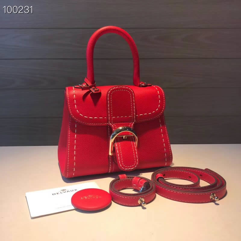 2019 New Cheap Delvaux Brillant Togo Red Tote Shoulder Bag