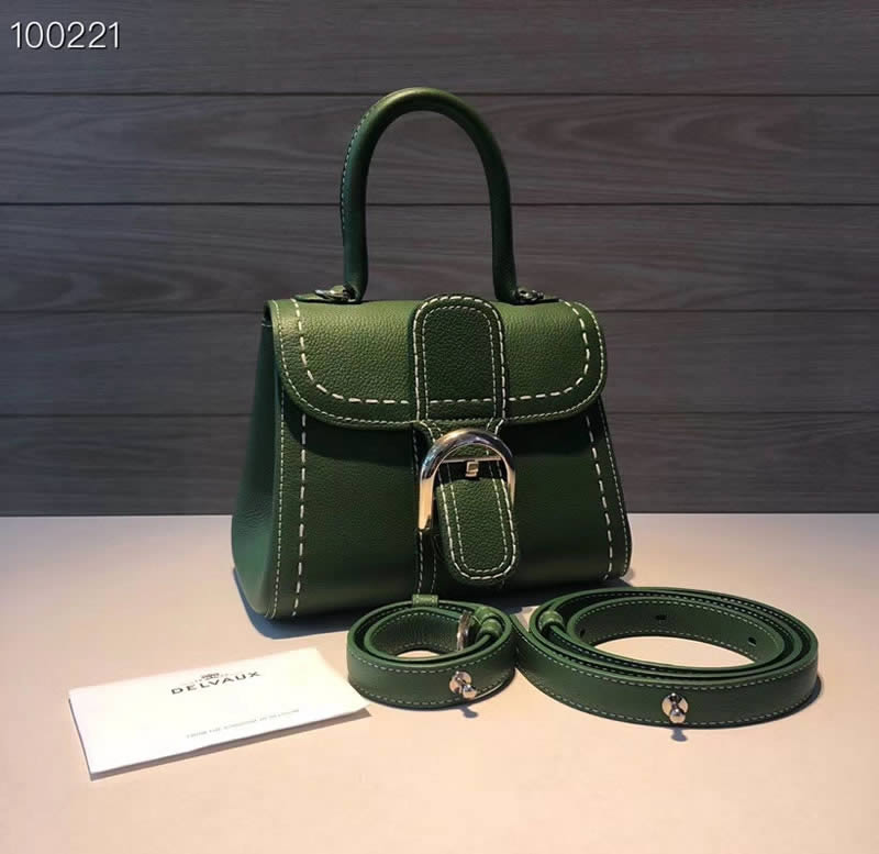 2019 New Cheap Delvaux Brillant Togo Green Tote Shoulder Bag