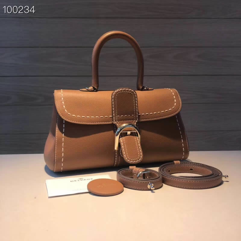 2019 Delvaux Brillant Togo Brown Tote Crossbody Bag With 1:1 Quality