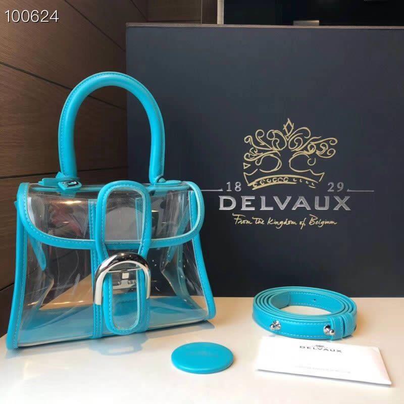 2019 Cheap Delvaux X-ray PVC bag Blue Tote Crossbody Bag