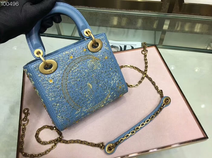 Knockoff Cheap Lady Dior Fw Handbags Blue Messenger Bags