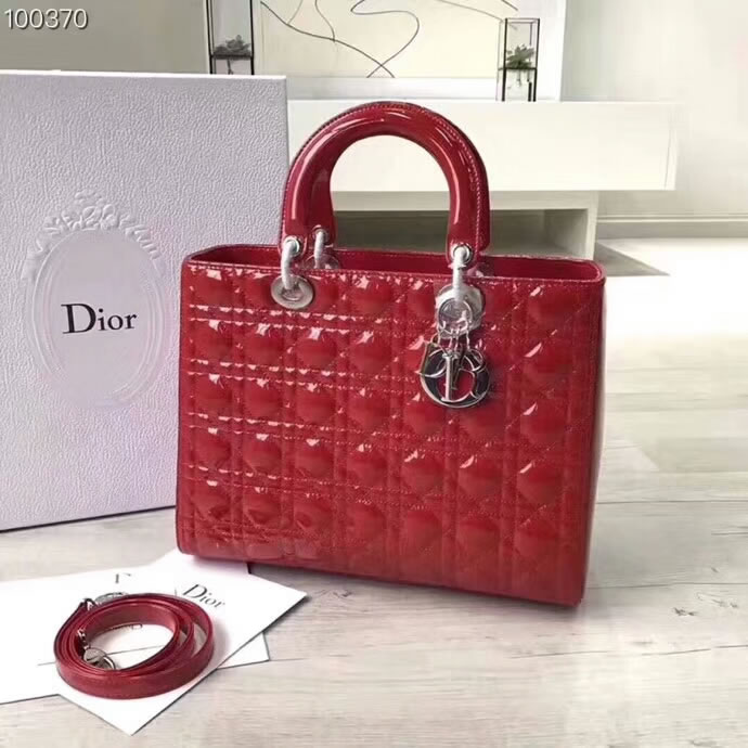 Fake Cheap Dior Lady Red Messenger Bags With Silver Hardware