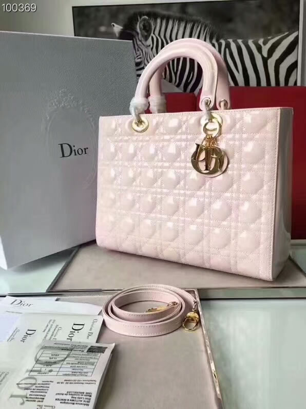 Fake Cheap Dior Lady Pink Messenger Bags With Golden Hardware