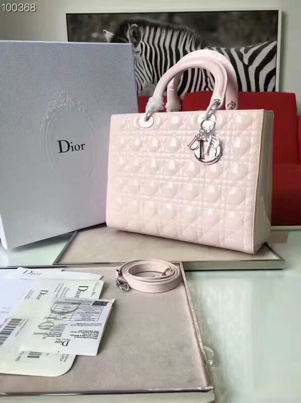 Fake Cheap Dior Lady Pink Messenger Bags With Silver Hardware