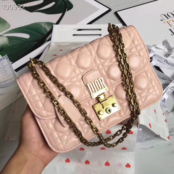 Fashion New Dior Dioraddict Sheepskin Clamshell Pink Tote Bags