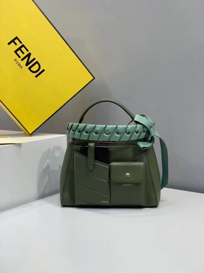 2019 Fashion New Fendi Peekaboo Green Tote Crossbody Bag