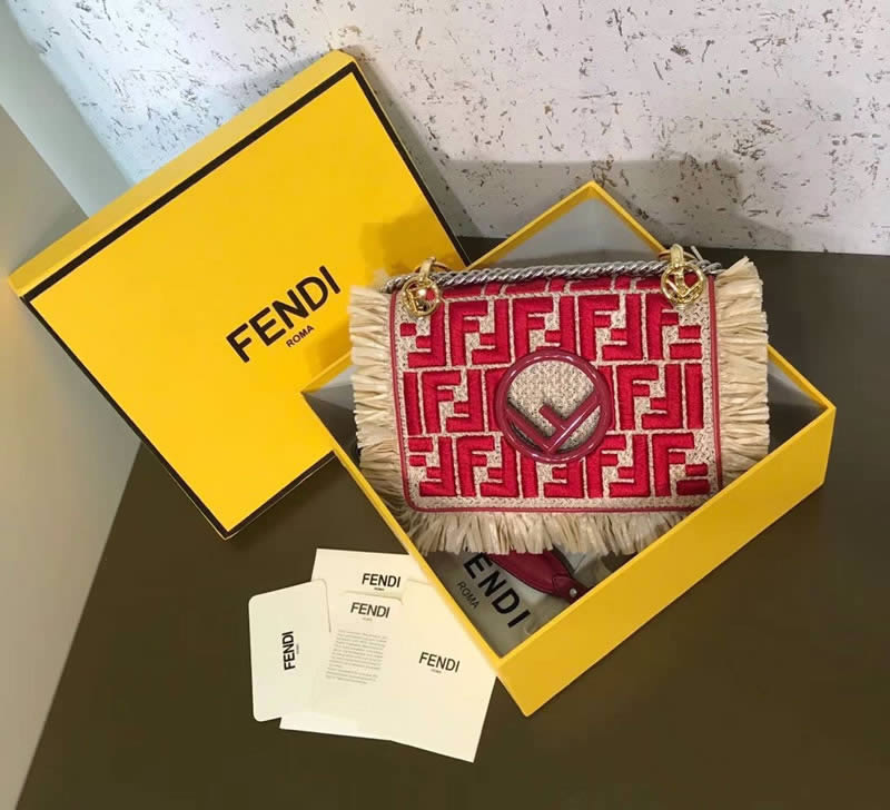 New Fashion Fendi Woven Mini Red Crossbody Bag Tote Handbags 2823