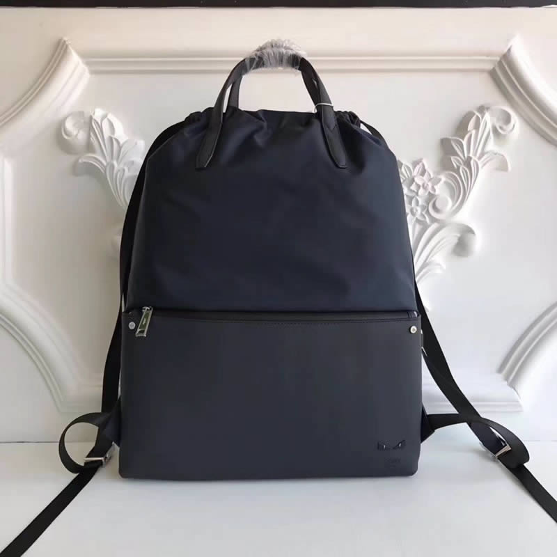 New Fendi Blue Simple And Stylish Little Monster Soft Backpack 2327