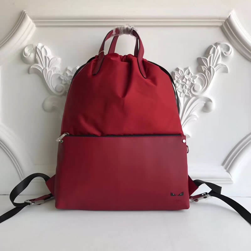 New Fendi Red Simple And Stylish Little Monster Soft Backpack 2327