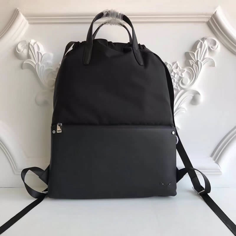 New Fendi Black Simple And Stylish Little Monster Soft Backpack 2327